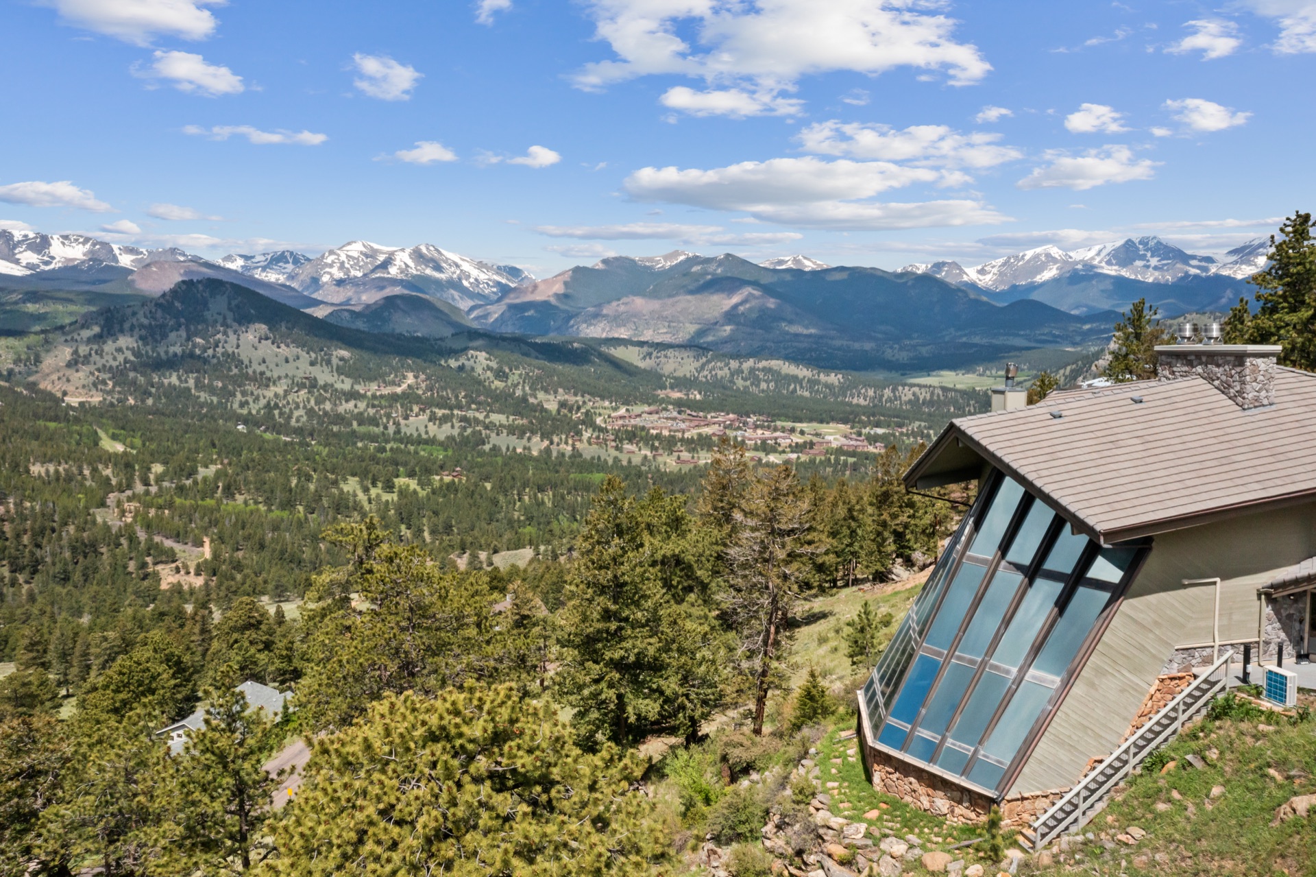 Aerial view of the Windcliff community and surrounding peaks