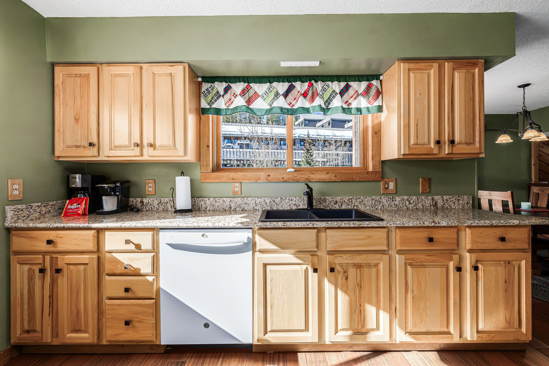 Kitchen counter and sink area