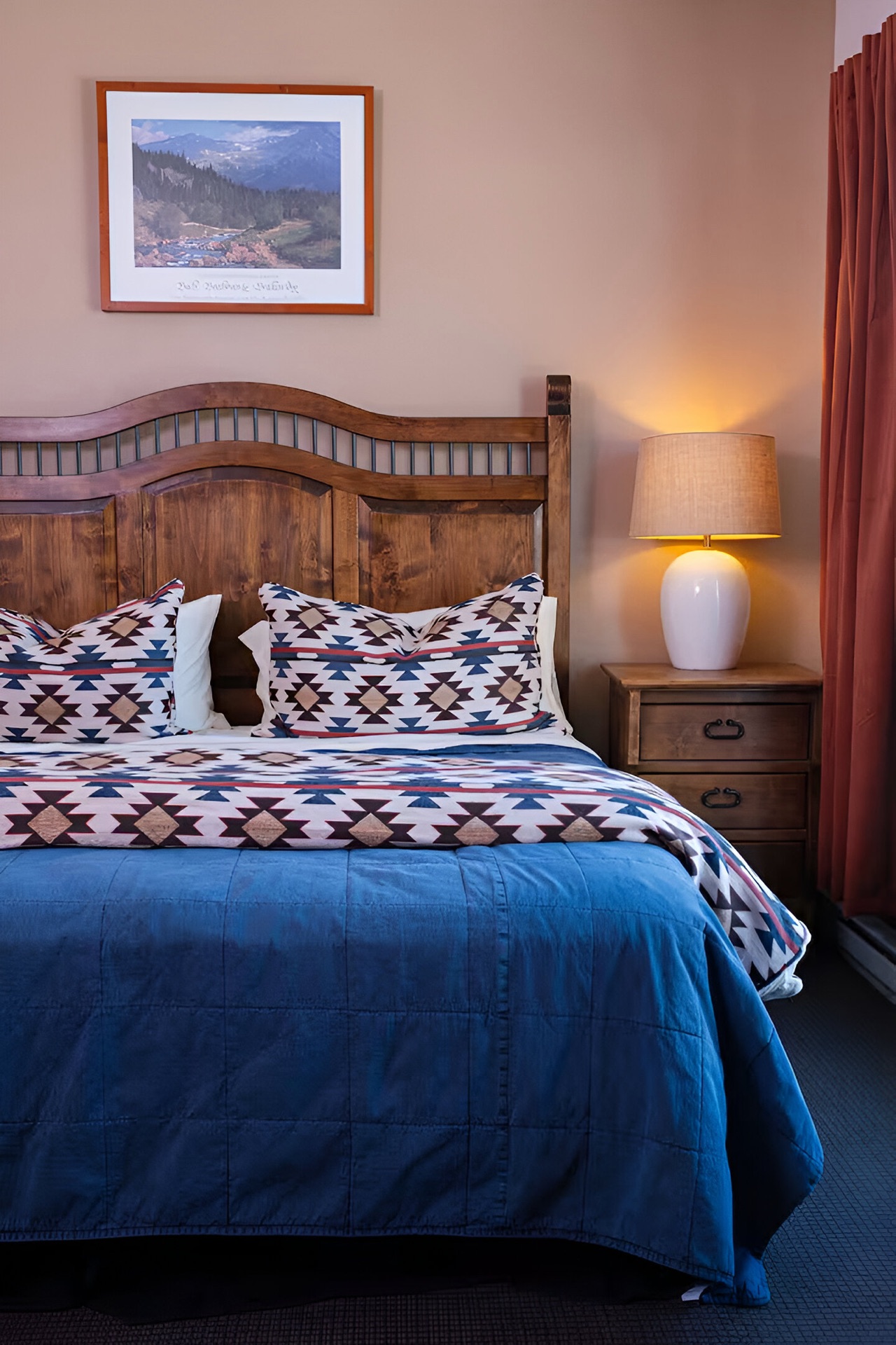 Master bedroom detail with warm lighting