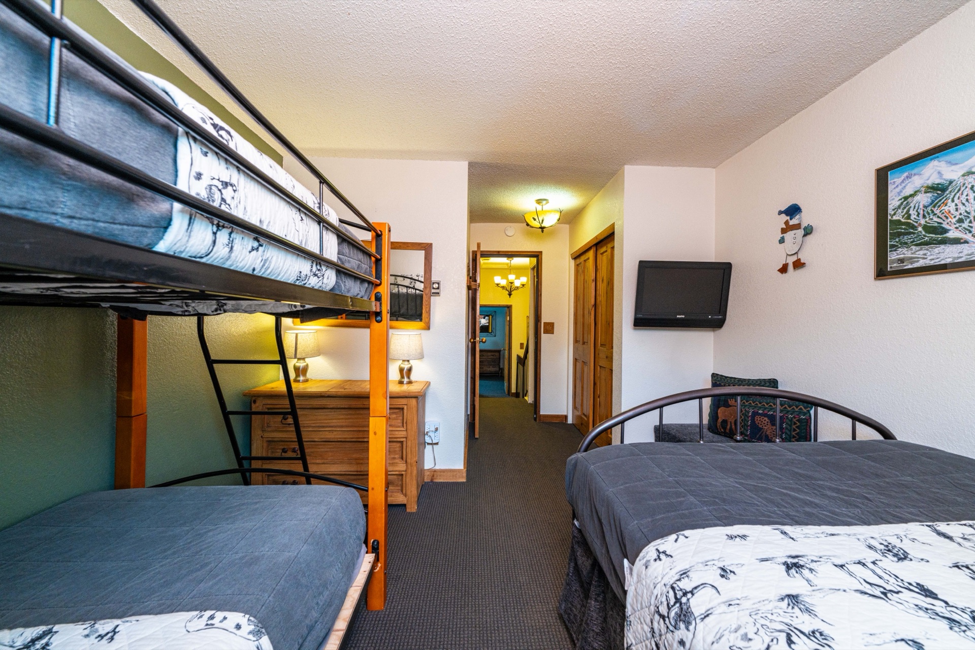 Bunk room alternate angle with dresser