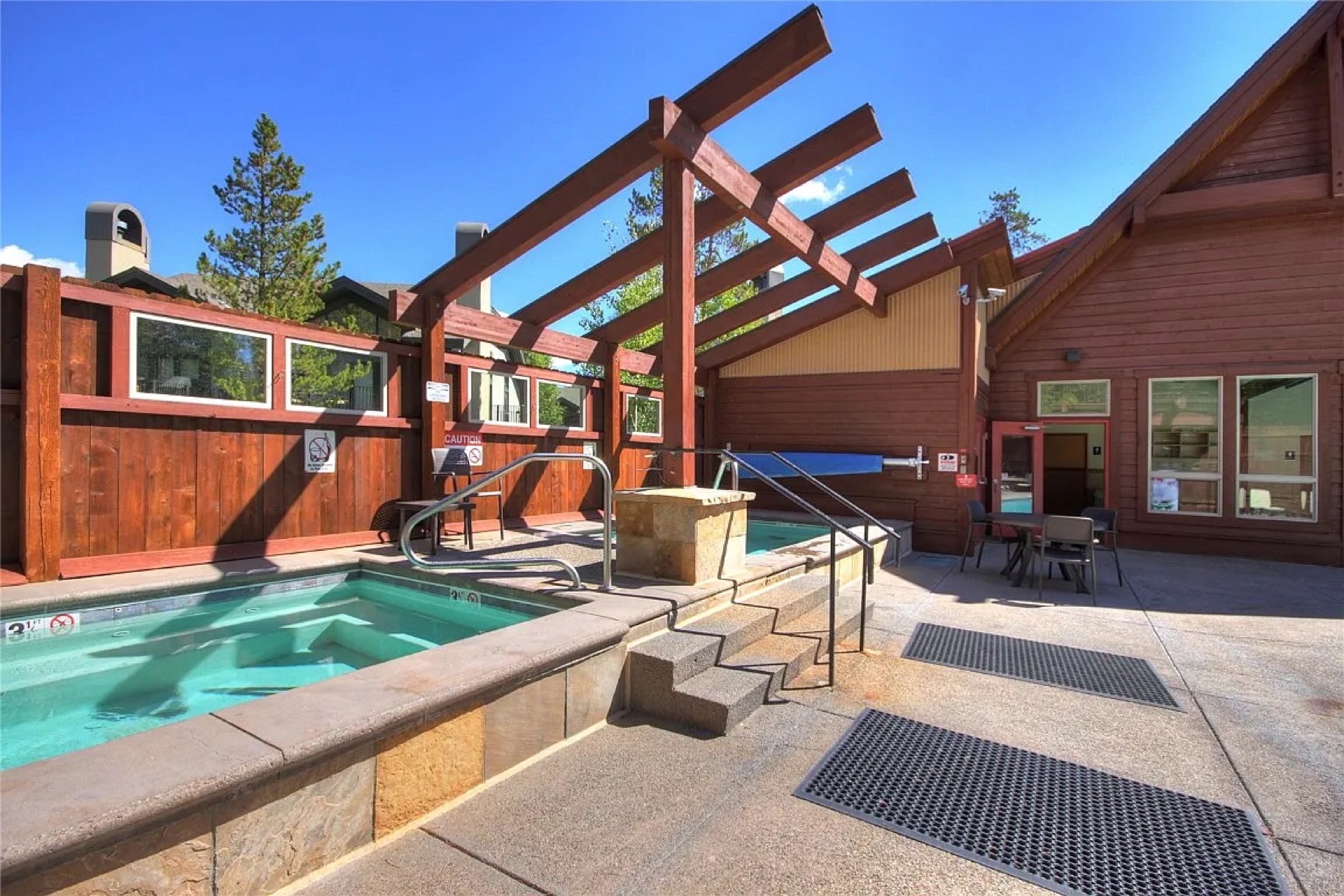 Hot tub and pool area at the Cedars at Breckenridge