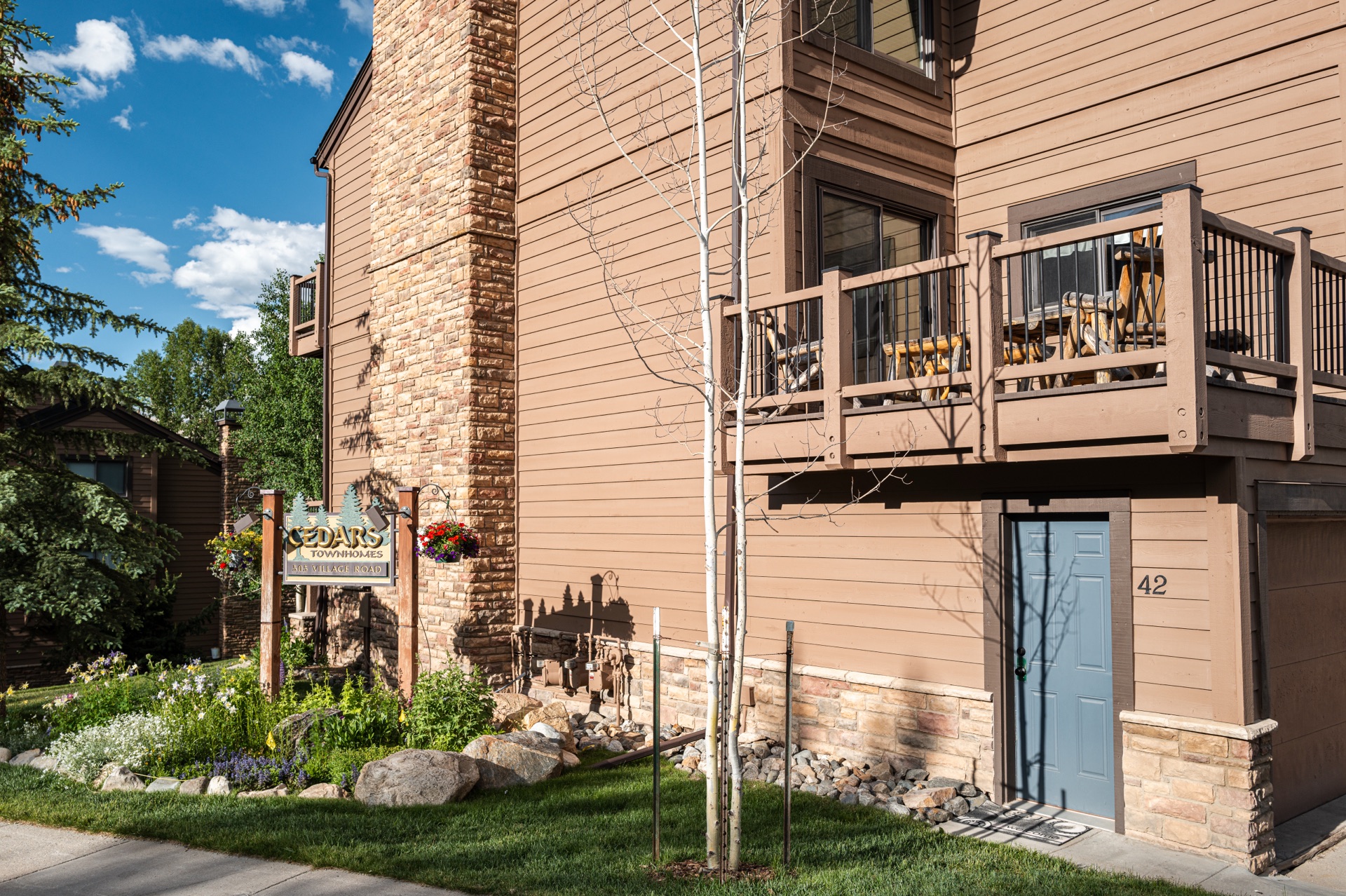 Cedars sign and exterior entry in Breckenridge