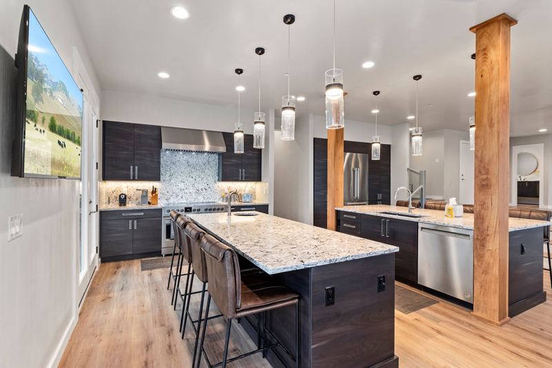 Kitchen area with modern appliances