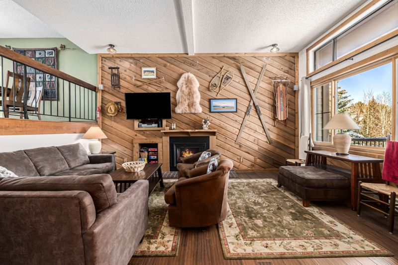 Living room and gas fireplace