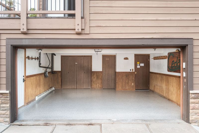 Two-car garage and ski storage